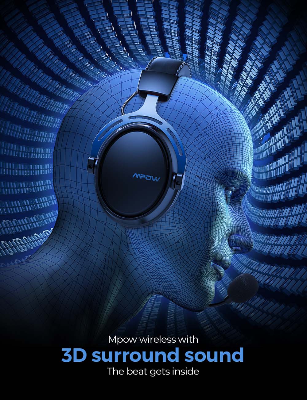 Mpow Air SE 2.4G Wireless Gaming Headset für PS5 PS4 PC Computer mit 3D Surround Sound