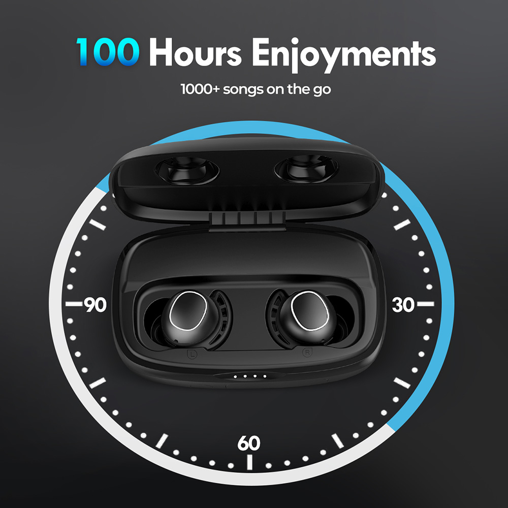 Mpow M30 Plus Wireless Earbuds Bluetooth 5.0 100H Playtime USB-C Quick Charge Case Stereo Sound