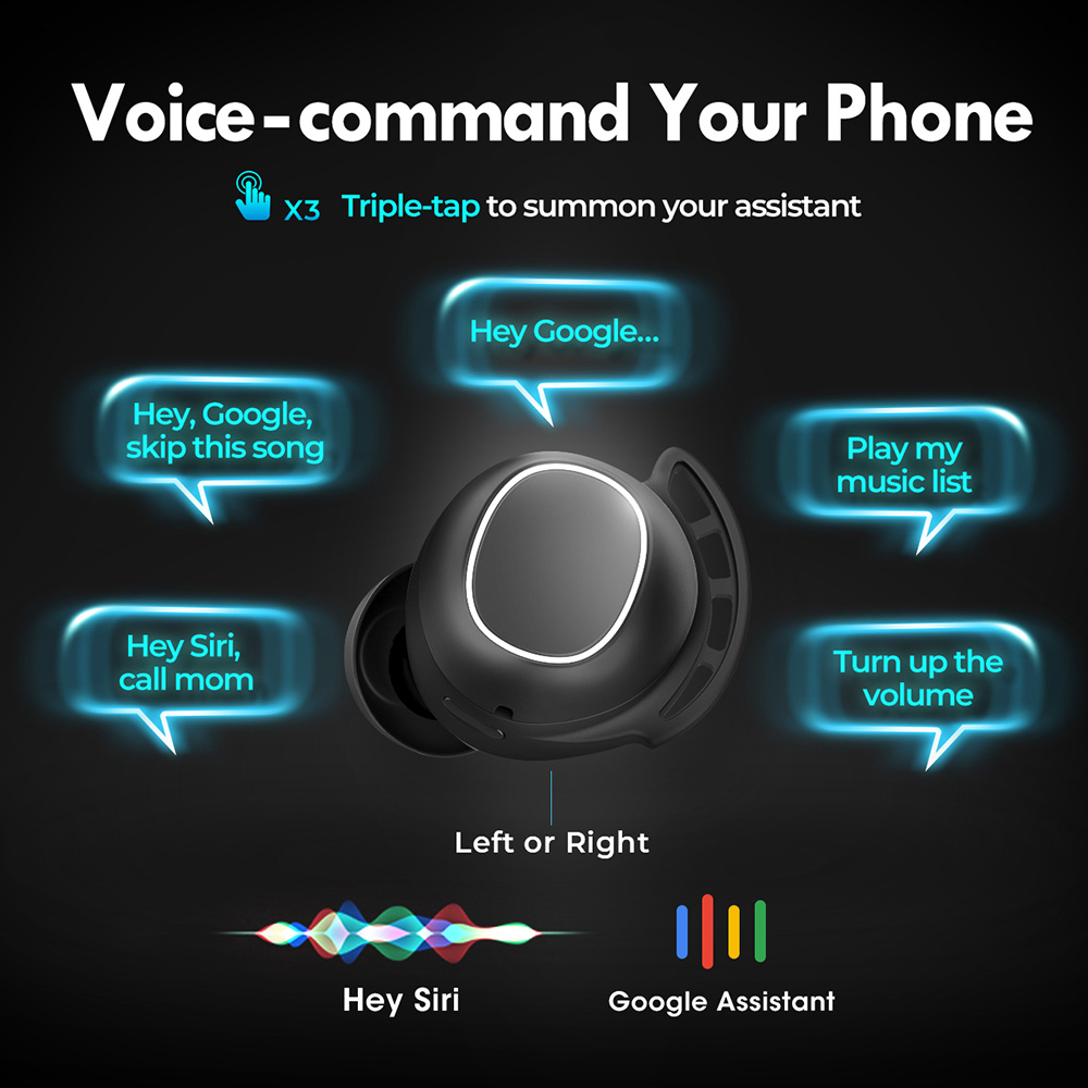 Mpow M30 Plus Wireless Earbuds Bluetooth 5.0 100H Playtime USB-C Quick Charge Case Stereo Sound