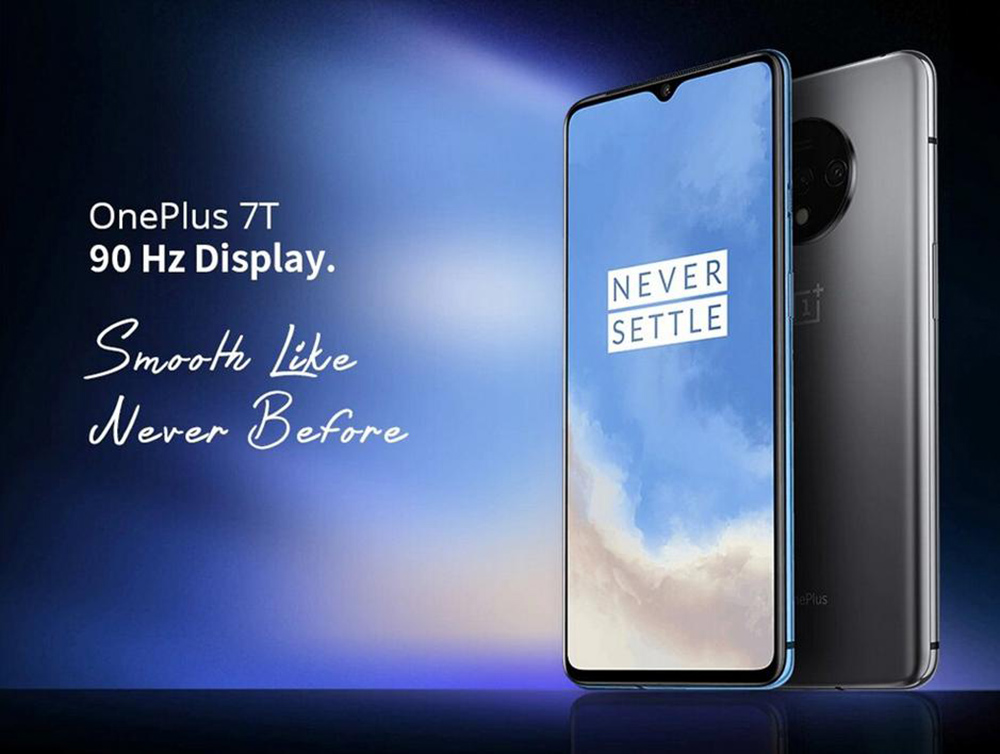OnePlus 7T Global Version 4G LTE Smartphone 6.55" FHD+ Screen Qualcomm Snapdragon 855 Plus 8GB RAM 128GB ROM Android 10.0 Triple Rear Cameras - Silver