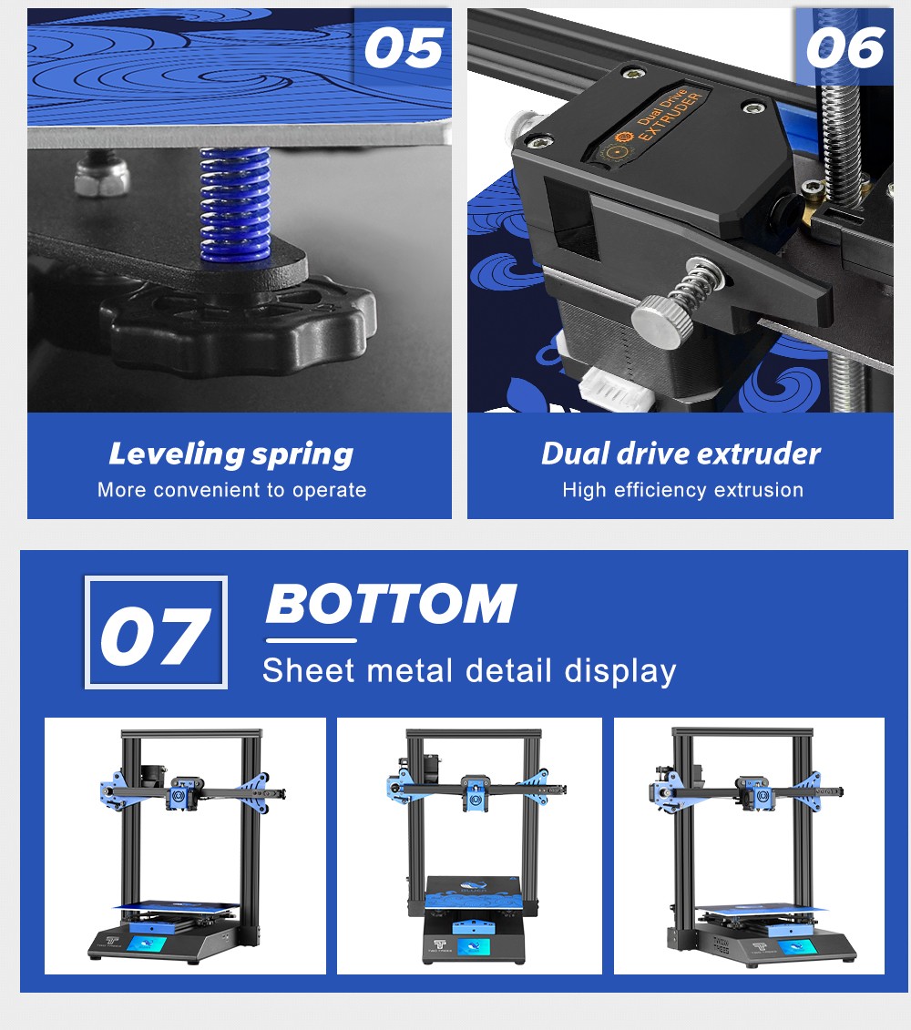 Twotrees Bluer 3D Printer DIY Kit Auto-level Filament Detection Resume Print with TMC 235x235x280mm