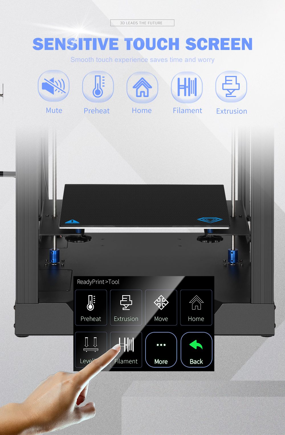Twotrees Sappheiros Plus Core XY 3D-printer Volledig metalen behuizing/Dubbele lineaire geleider/Dual Drive Extruder 300x300x350mm