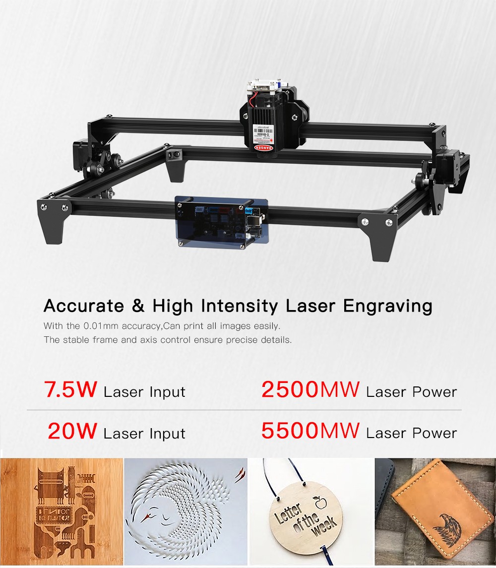 Twotrees TT-5.5 Laser Engraving Machine 7.5W 20W Open Structure Motherboard 390x320 Engraving Area