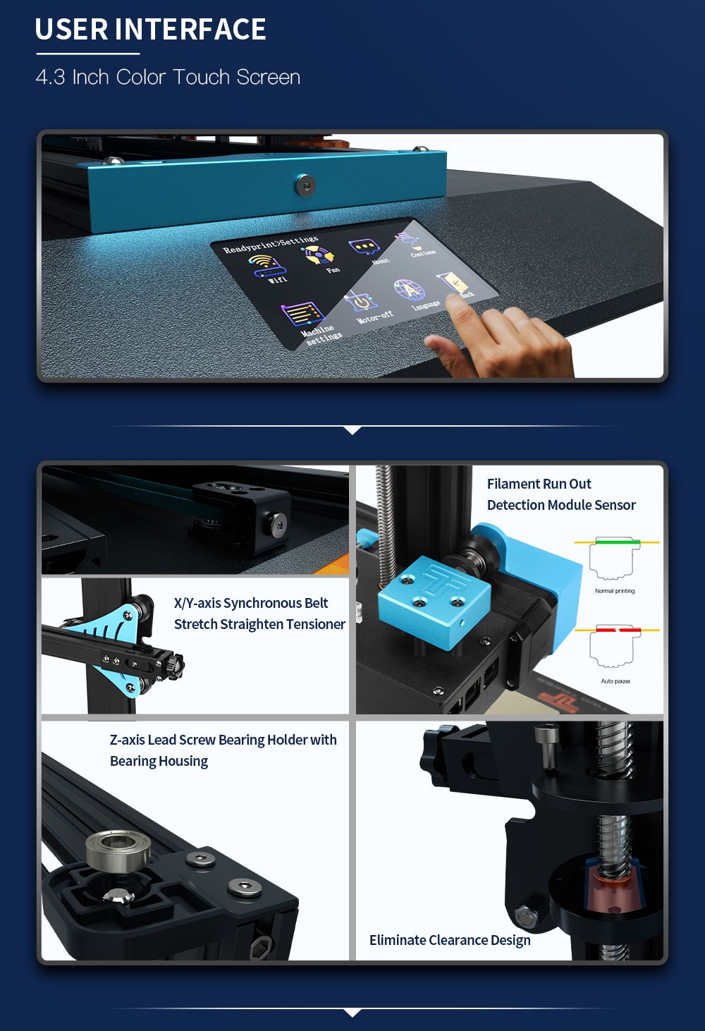 Twotress Bluer Plus 3D-Drucker Auto Leveling TMC2209/MKS Robin Nano/Power Resume/Filament Runout Detection 300x300x400m