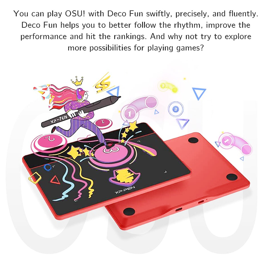 XP-PEN Deco Fun L Graphic Tablet with 10 x 6.27 Inch Work Surface, for OSU Drawing, Online Education, Business Signature, Compatible with Android, Mac, Linux, Windows, Chrome OS - Black