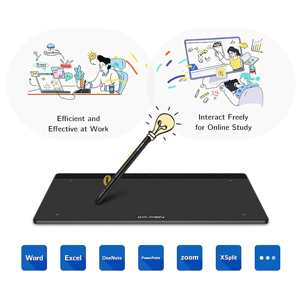 XP-PEN Deco Fun L Graphic Tablet with 10 x 6.27 Inch Work Surface, for OSU Drawing, Online Education, Business Signature, Compatible with Android, Mac, Linux, Windows, Chrome OS - Black