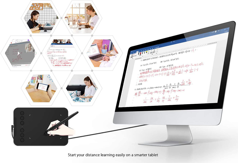 XP-PEN Deco Mini 4 Graphic Tablet with 4 x 3 Inch Work Surface, for OSU Game, Drawing, Remote Learning, Design, Compatible with Android, Mac, Windows, Chrome OS - Black