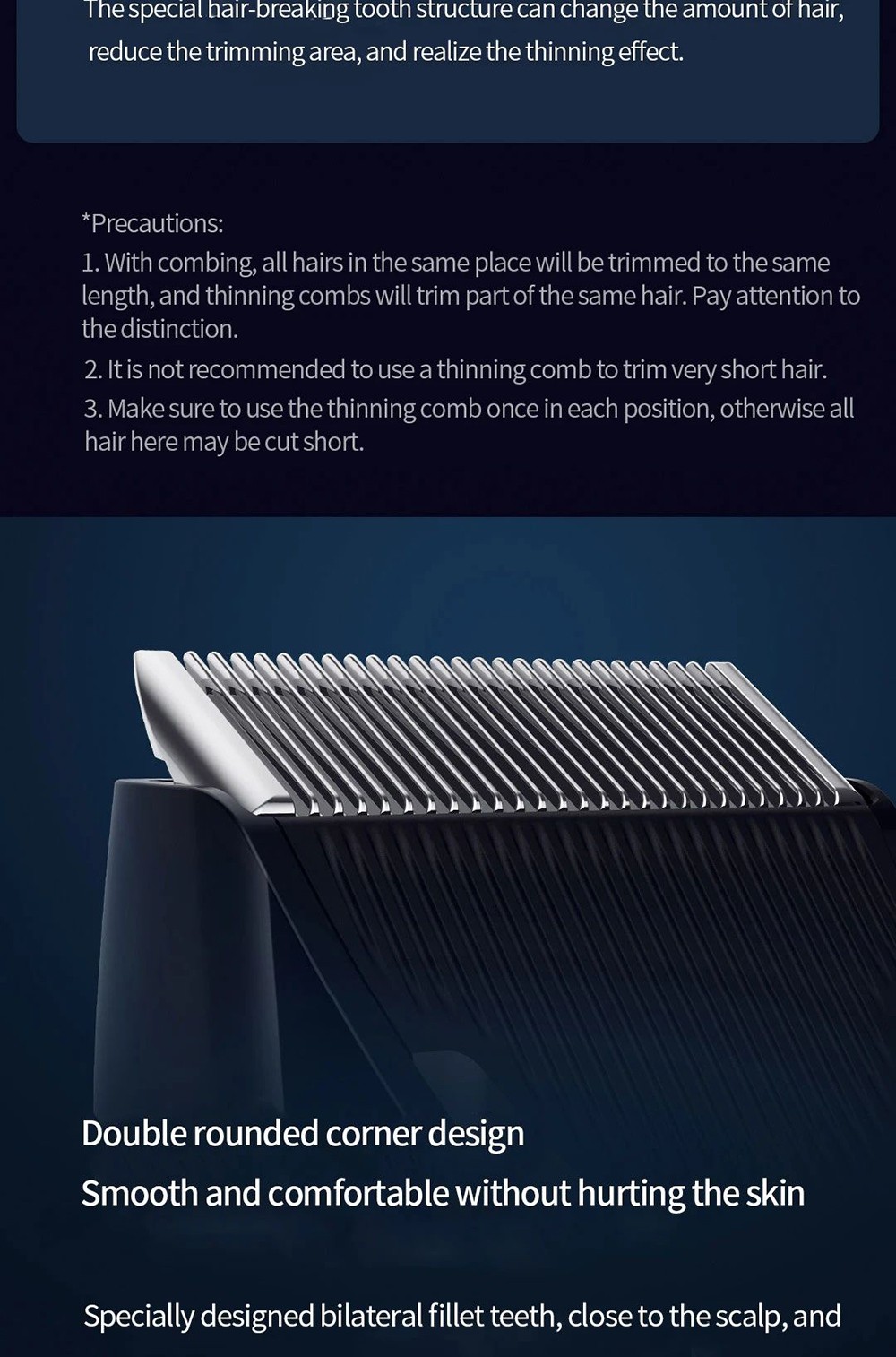 Xiaomi Mijia Electric Hair Clipper 0.5-1.7mm قص الشعر القصير lPX7 مقاوم للماء 180 دقيقة التحمل