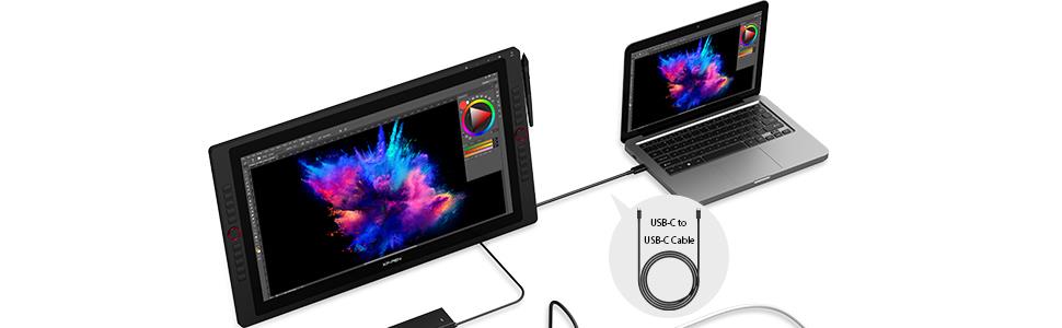 XP-PEN Artist 24 Pro Graphic Tablet with 23.8 Inch 2K QHD Display, for Drawing, Design, Editing, Compatible with Windows, Mac - Black