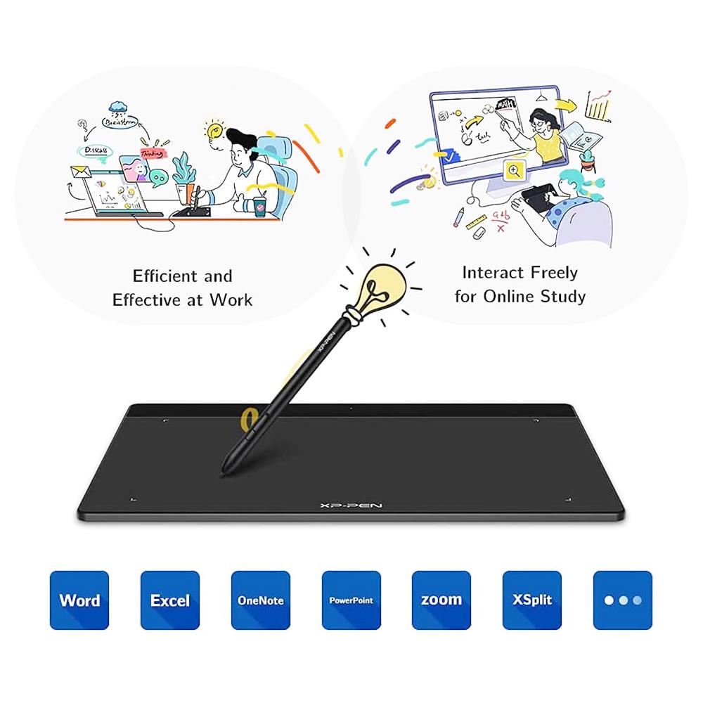 XP-PEN Deco Fun XS Graphic Tablet with 4.8 x 3 Inch Work Surface, for OSU Drawing, Online Education, Business Signature, Compatible with Android, Mac, Linux, Windows, Chrome OS - Black