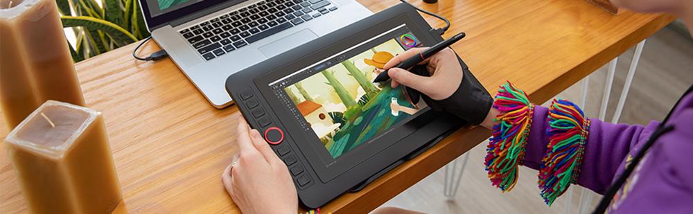 XP-PEN Artist 12 Pro Graphic Tablet with 11.6 Inch IPS Display, 8192 Level Stylus Pen, for Drawing, Design, Editing, Compatible with Windows, Mac, Linux - Black