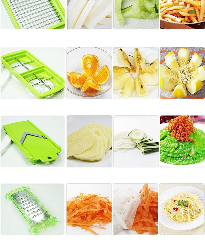 14 Pieces Multifunctional Vegetable Cutter Slicer Dicer
