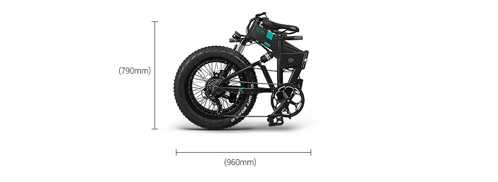 FIIDO M21 Folding Electric Bike 20" Fat Tire Mountain Bicycle with Torque Sensor 500W Motor Max Speed 36Km/h 48V 11.6AH Battery Up To 130km Range Max Load 120kg - Black