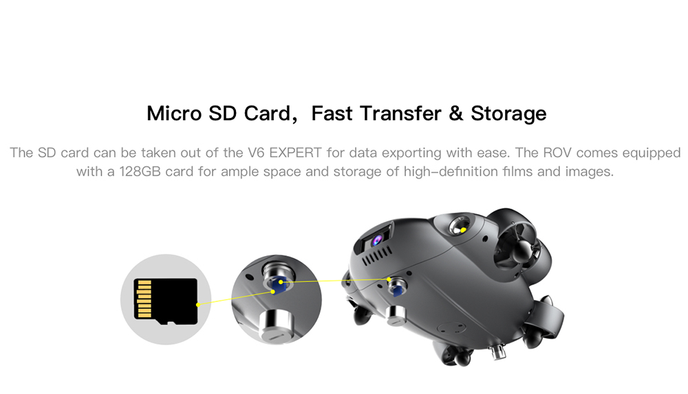 FIFISH V6 EXPERT Multi-functional Underwater Robot Productivity Tool With 4K UHD Camera 100m Depth Rating Underwater Drone M100 Package