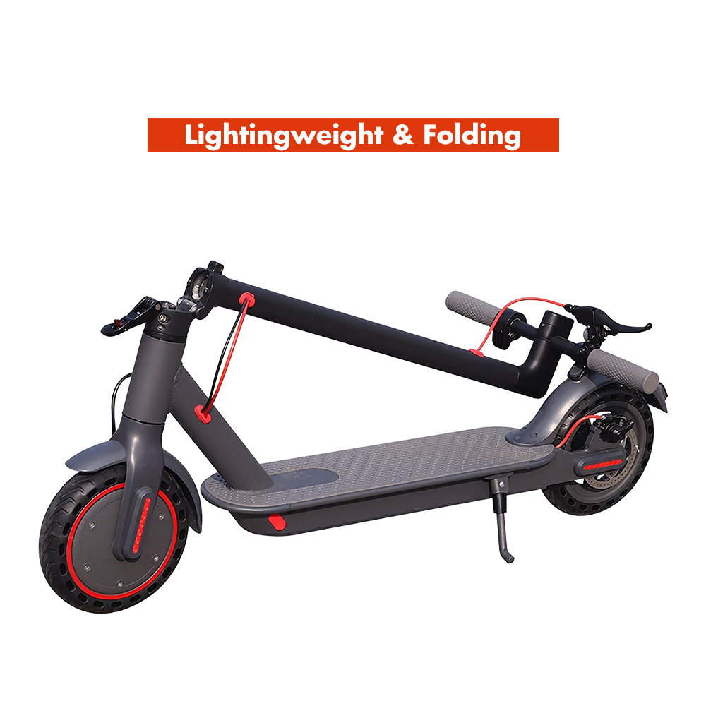 AOVO M365 Pro Folding Electric Scooter 8.5" 350W Motor 36V 10.4Ah Battery BMS 3 Speed Modes Disc Brake Max Speed 31KM/h LCD Display 25KM Long Range Aluminum Alloy Frame Support Bluetooth APP - Black