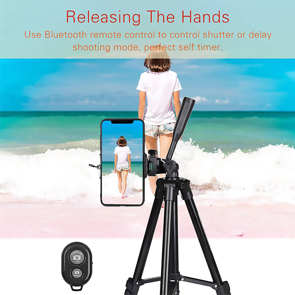 Suporte de tripé de telefone 3120 para fotografia universal de 40 polegadas para Gopro iPhone Samsung Xiaomi Huawei Telefone tripé de alumínio de viagem
