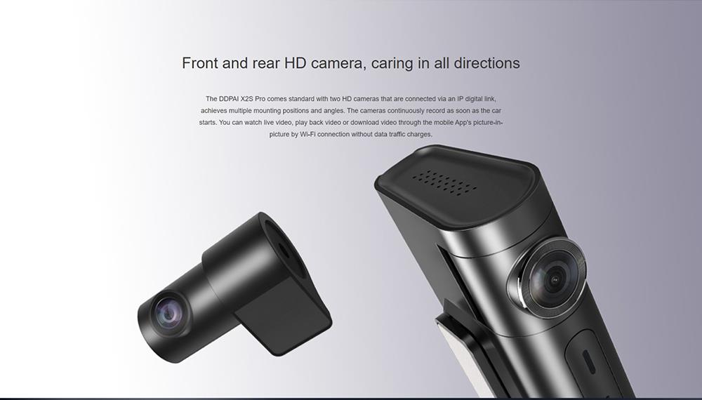 DDPAI X2S Pro Dual Channel DashCam QHD 2K Front & 1080p Rear