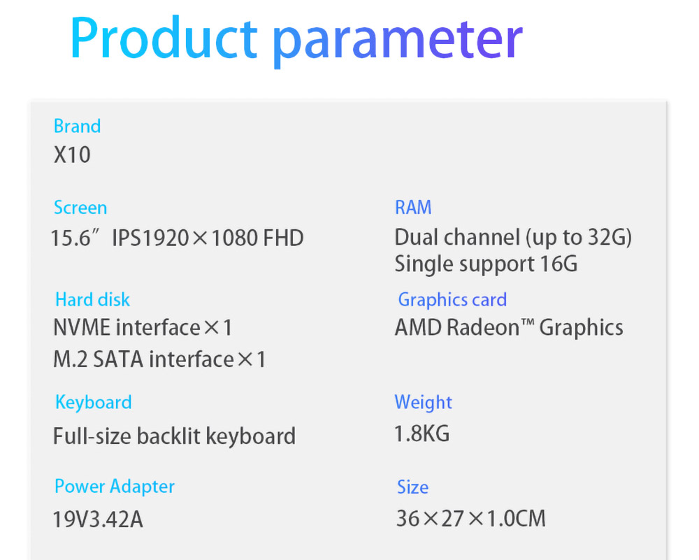 T-Bao T-BOOK X10 Laptop 15.6 inch 1920 x 1080 FHD Screen AMD Athlon Gold 3150U 16GB DDR4 512GB SSD Windows 10 5000mAh Battery Full-size Backlit Keyboard Fingerprint Touchpad - EU Plug