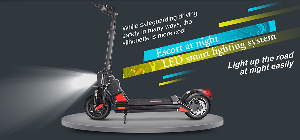 BOGIST C1 PRO Folding Electric Scooter 10" Tire 500W Motor 48V 13Ah Battery Smart BMS Disc Brake Max Speed 45KM/h LCD Display 40-45KM Long Range with Removable Seat - Black