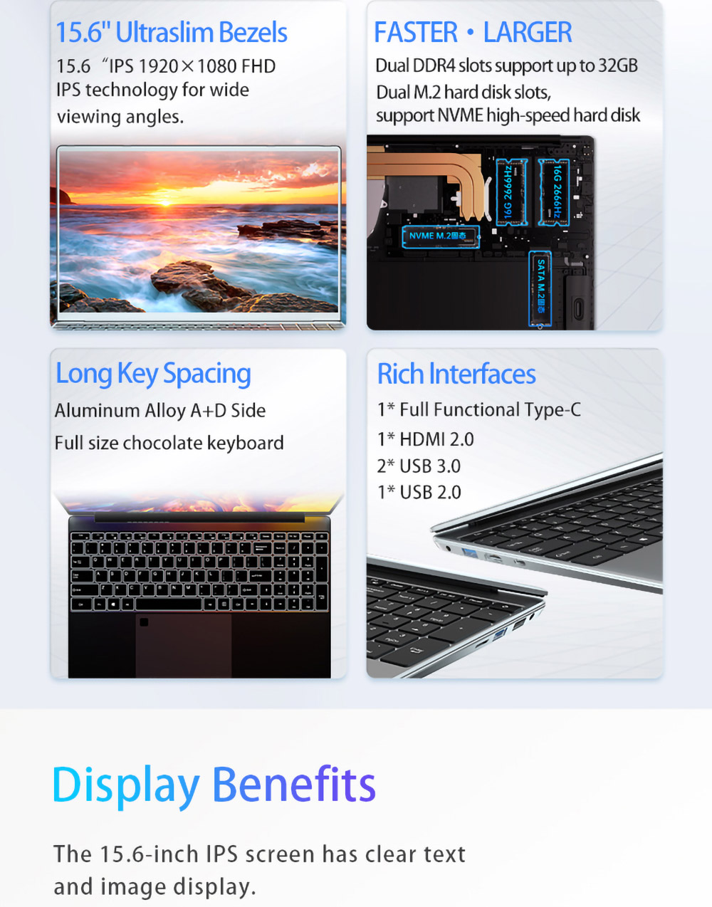 T-Bao T-BOOK X10 Laptop 15.6 inch 1920 x 1080 FHD Screen AMD Athlon Gold 3150U 8GB DDR4 256GB SSD Windows 10 5000mAh Battery Full-size Backlit Keyboard Fingerprint Touchpad - EU Plug