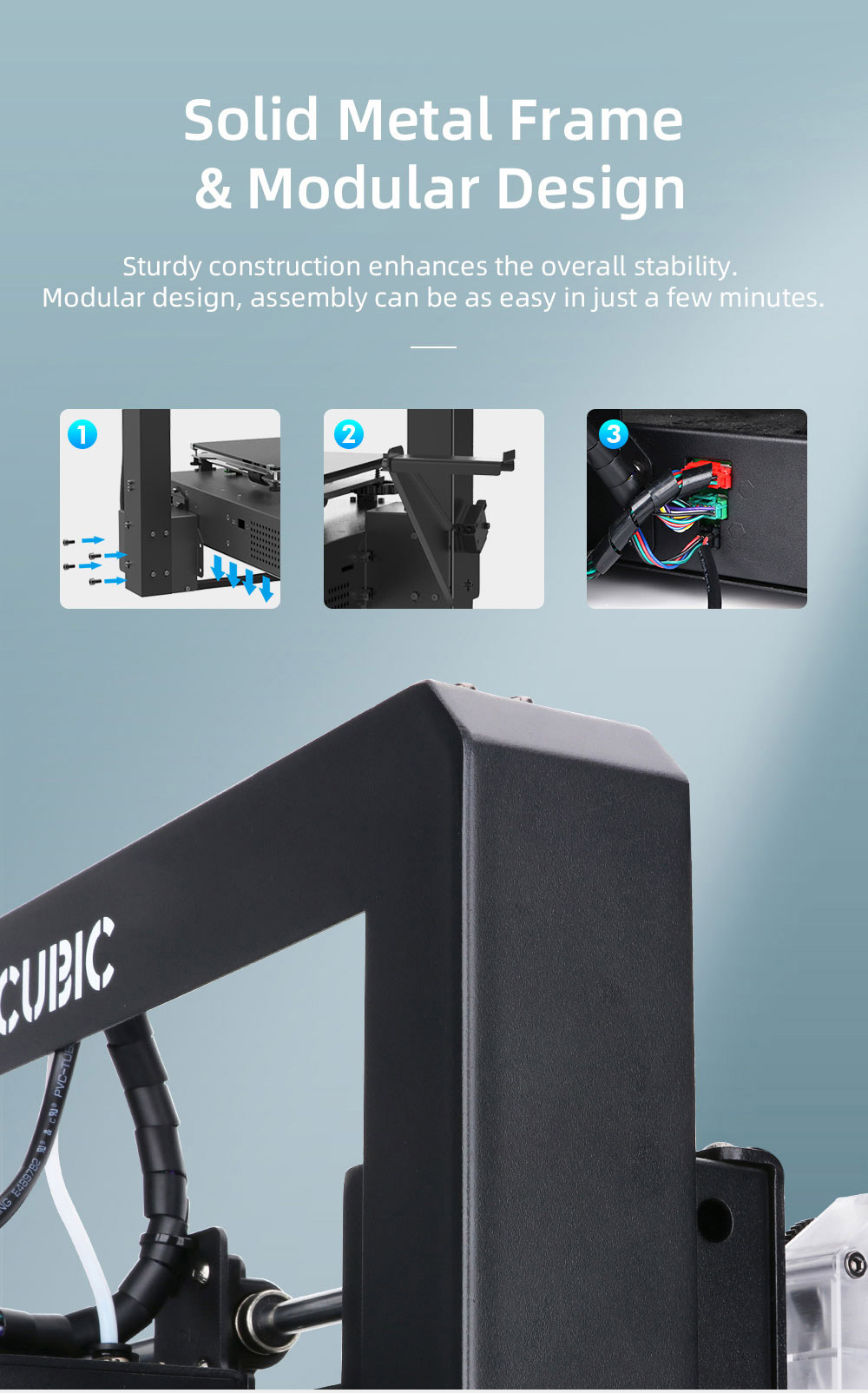 Impressora Anycubic Mega Pro 3D Impressão 2D 1 em 3 e Gravação a laser Extrusora dupla engrenagem de nivelamento auxiliar inteligente 210x210x205 mm