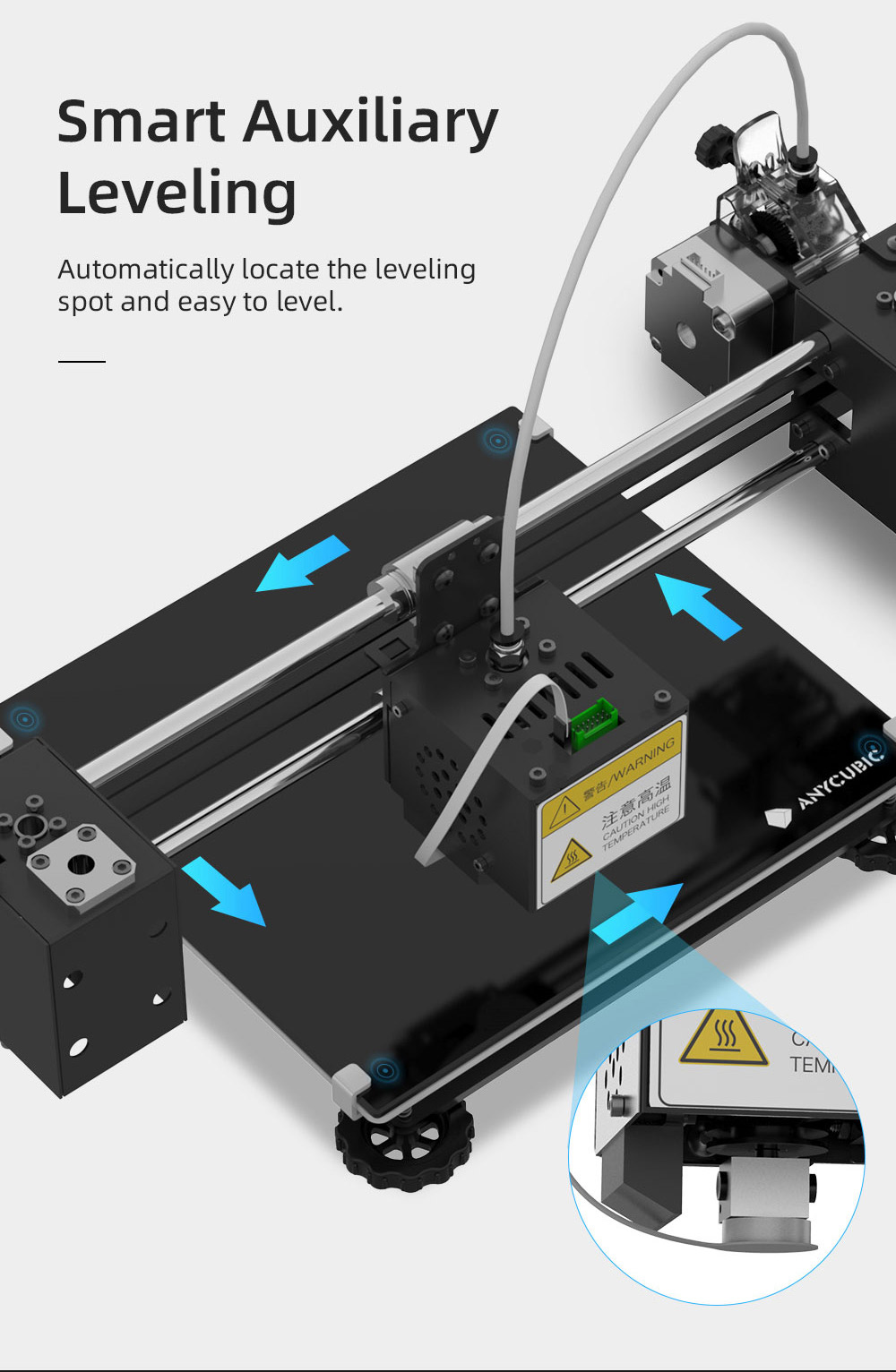 Stampante 3D Anycubic Mega Pro 2in1 Stampa 3D e incisione laser Livellamento ausiliario intelligente Estrusore a doppio ingranaggio 210x210x205 mm