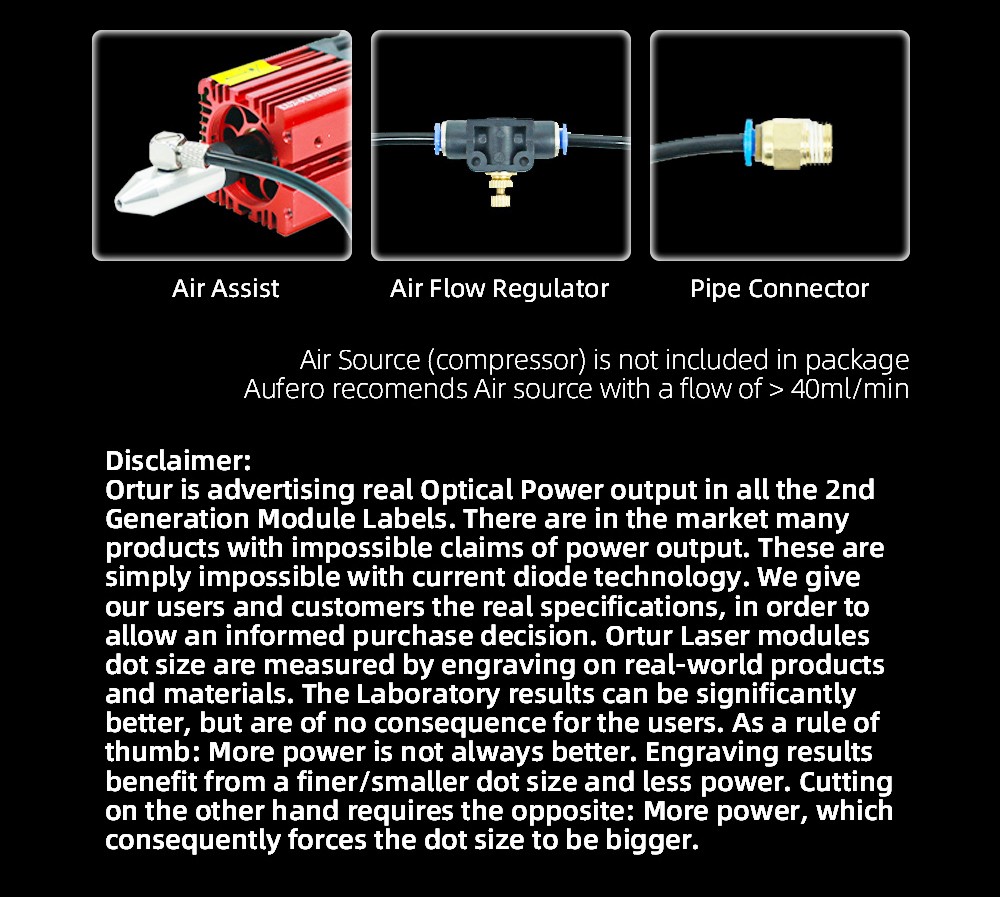 Aufero Laser 1 LU2-2 Tragbarer Laserschneider Graviermaschine 32-Bit-Motherboard 5,000 mm/min
