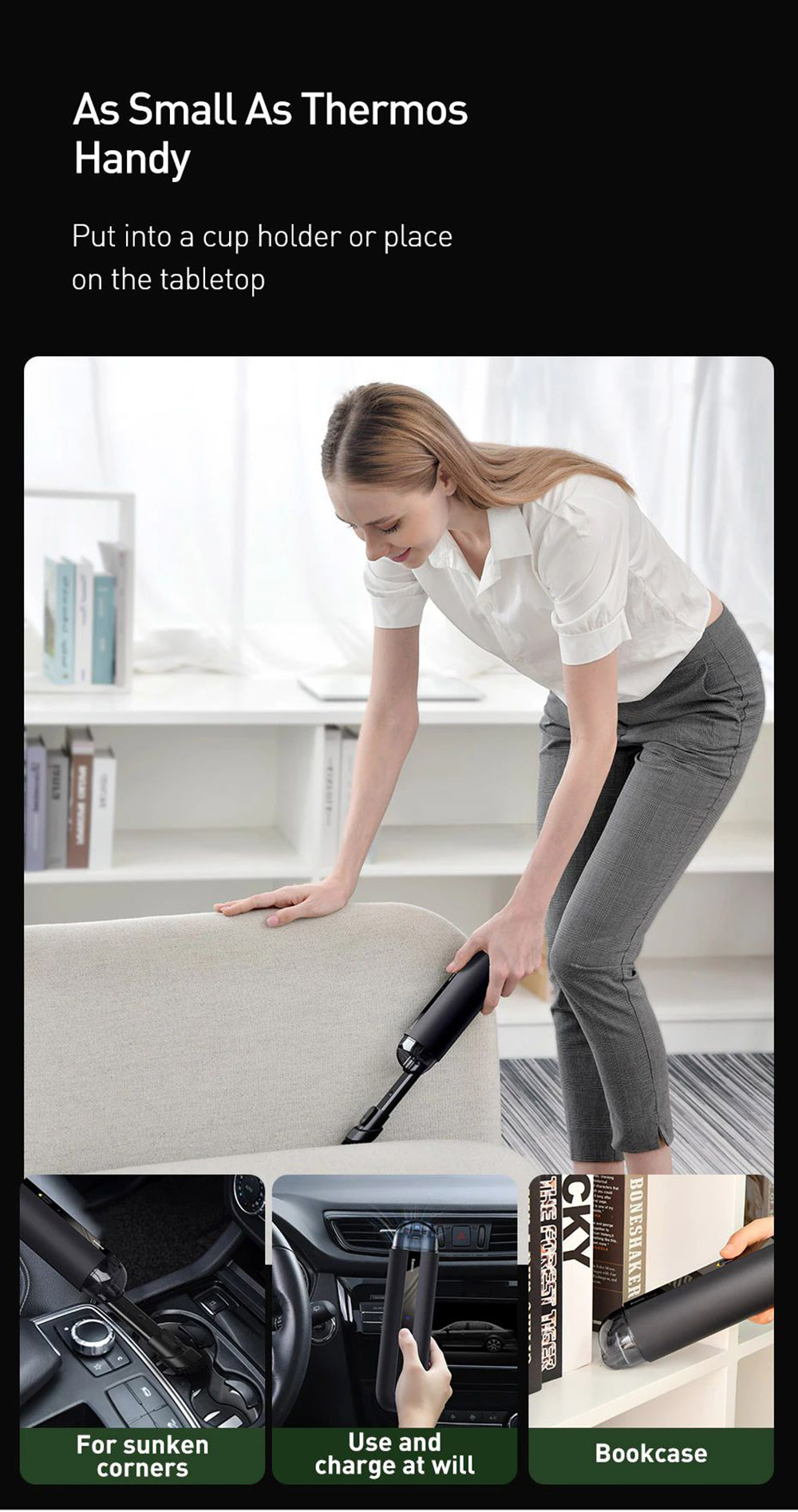 Baseus Car Vacuum Cleaner Wireless 5000Pa Handheld Mini Vacuum Cleaner