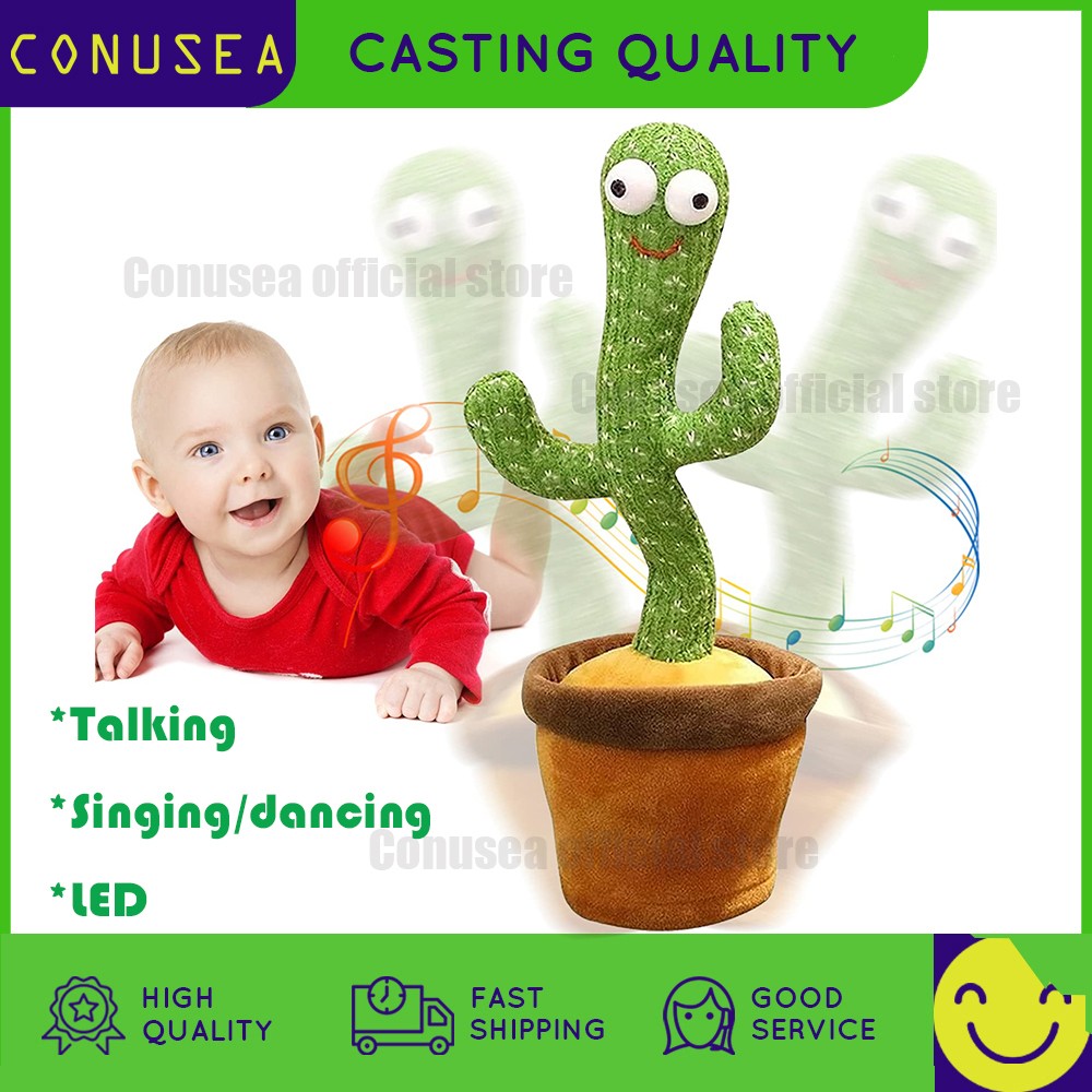 Dancing Cactus 120 Song Speaker z oświetleniem Śpiewający kaktus Nagrywanie i powtarzanie słów