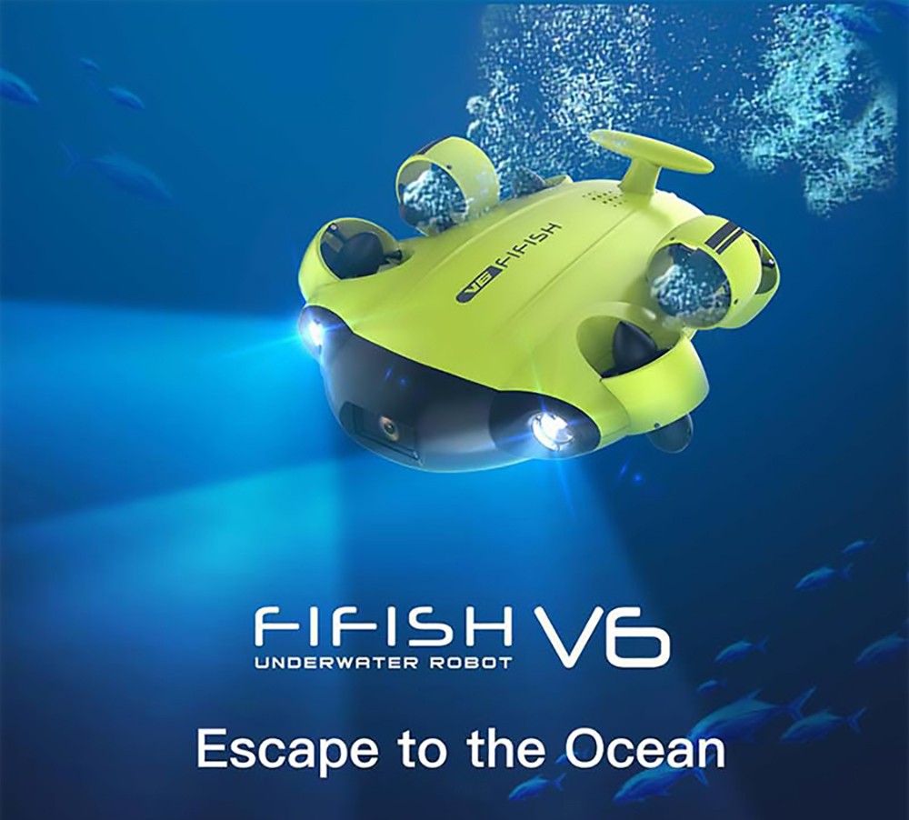 FIFISH V6 4K UHD Kameralı Sualtı Robotu 4 Saat Çalışma Süresi Kafa Takibi Sürükleyici VR Kontrolü Sualtı Drone