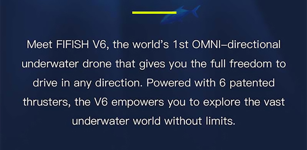 FIFISH V6 หุ่นยนต์ใต้น้ำพร้อมกล้อง 4K UHD 4 ชั่วโมงเวลาทำงาน Head Tracking Immersive VR Control Underwater Drone