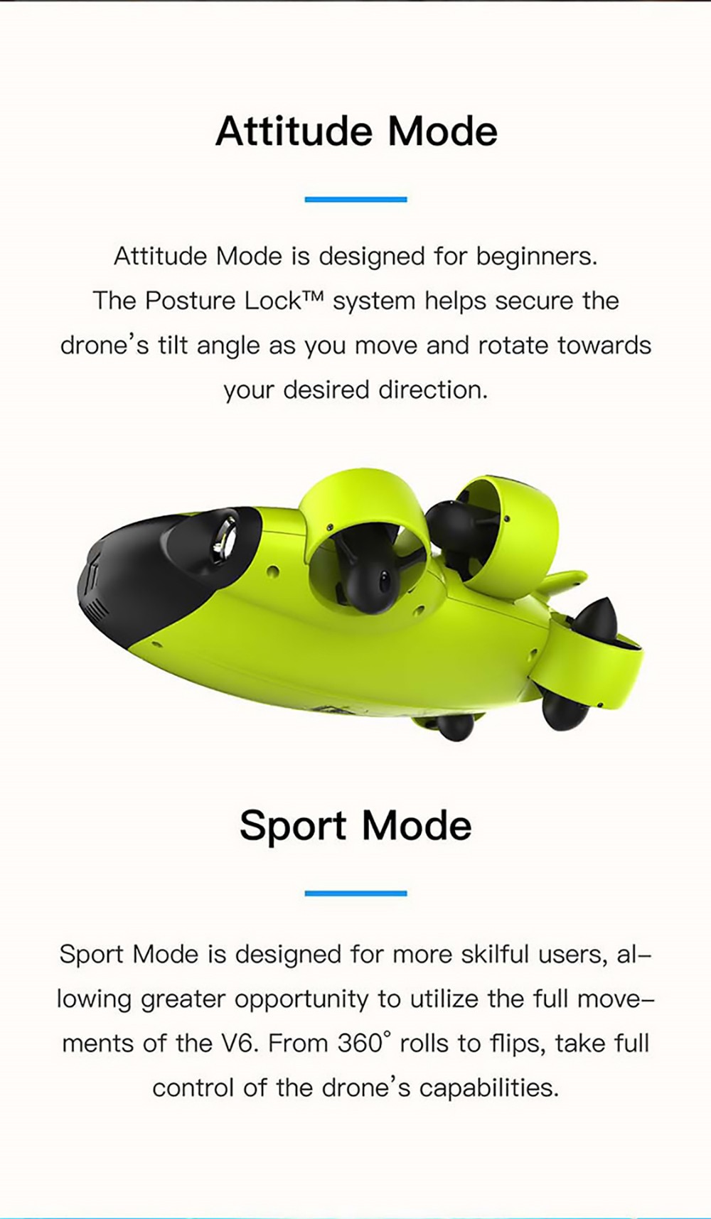 FIFISH V6 Underwater Robot with 4K UHD Camera 4 Hours Working Time Head Tracking Immersive VR Control Underwater Drone