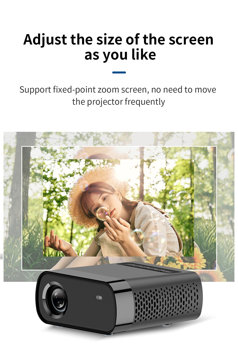 Projecteur Foqucy GX100 1080P LED 1800Lumens 2000:1 Ratio de contraste Lecteur multimédia domestique