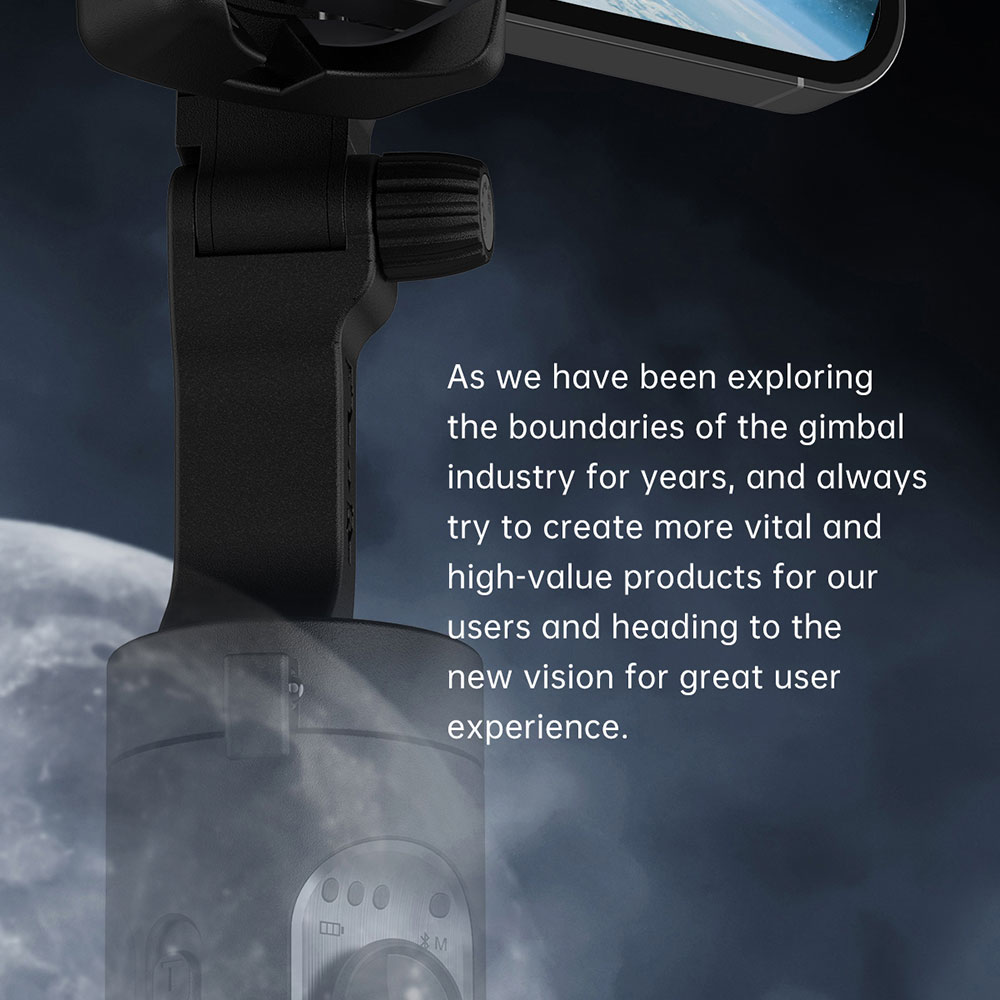 Hohem iSteady V2 kézi mobiltelefon Gimbal töltőfénnyel, 3 fényerő-móddal AI nyomkövető kézmozdulatvezérlés - fekete
