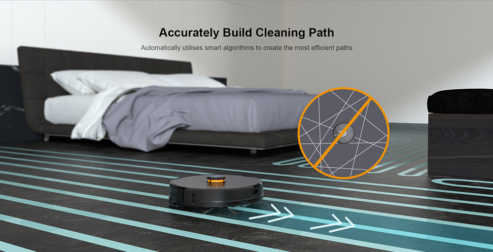 Imou Robot Vacuum Cleaner with Intelligent Dust Collector Auto Dirt Disposal Master 3000pa Suction Power 3 In 1 Vacuuming Sweeping and Mopping LDS Laser Navigation Automatic Carpet Boost APP Control - Black