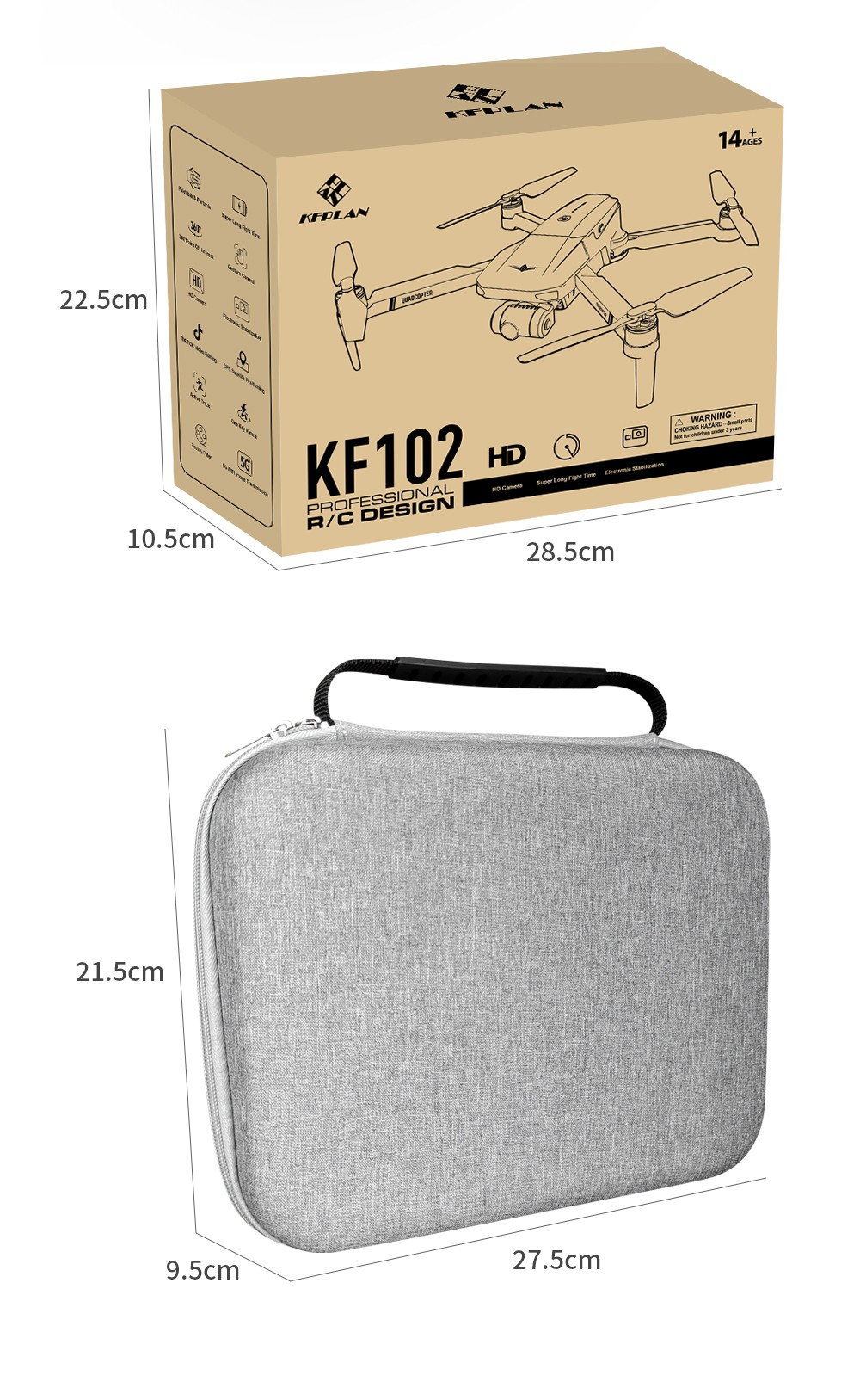 KF102 6K กล้อง GPS 5G WIFI FPV 2 แกนเสถียรภาพในตัวเอง เชิงกล Gimbal Brushless พับ RC Drone - หนึ่งแบตเตอรี่