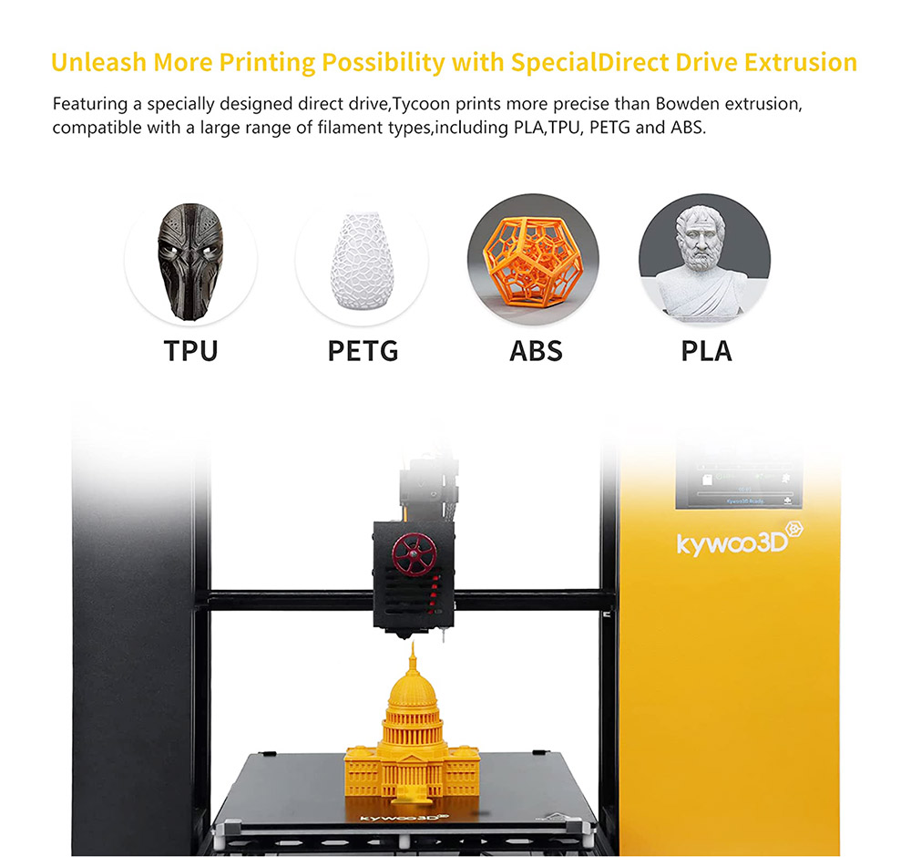 Kywoo Tycoon FDM 3D Printer Auto Levelling 32-Bit Silent Mainboard WiFi Transmission 240x240x230mm