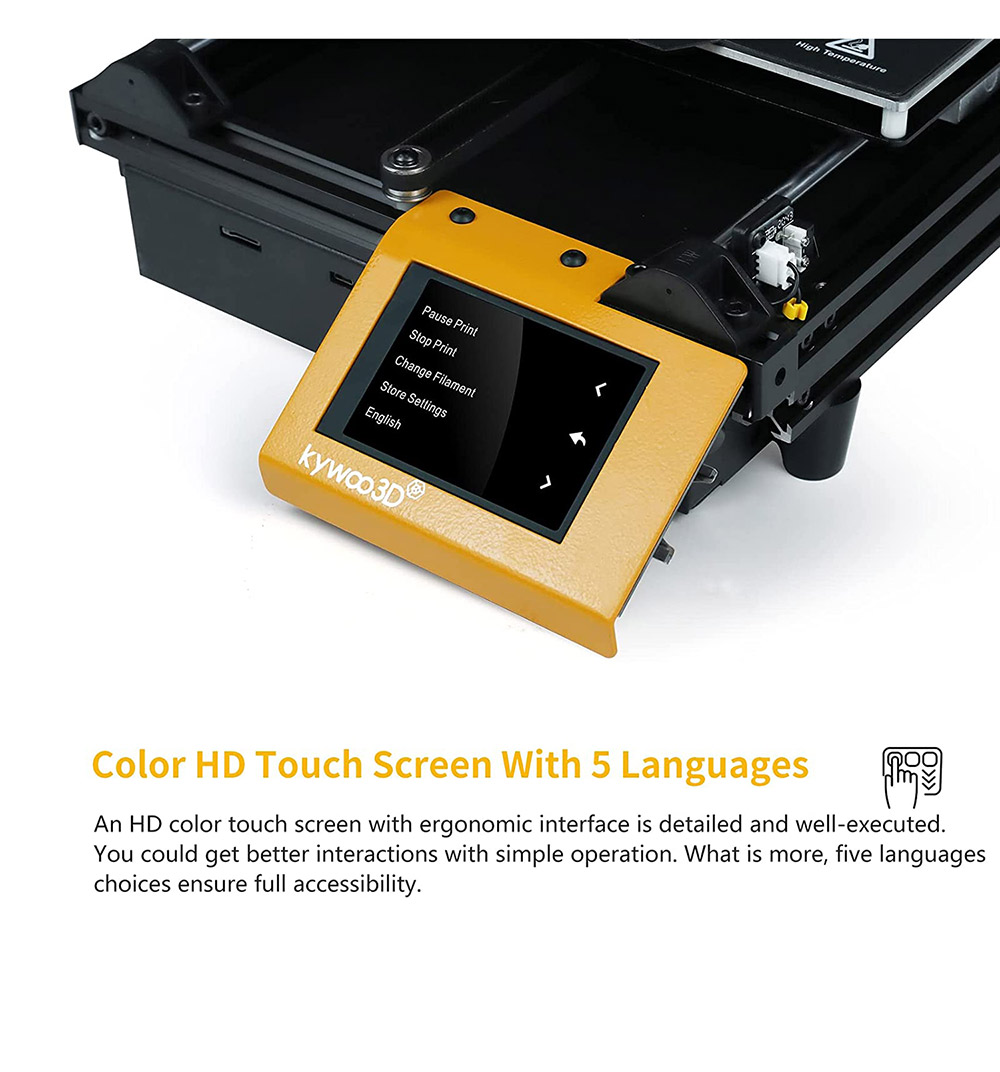 Kywoo Tycoon Slim FDM Imprimante 3D Mise à niveau automatique Carte mère 32 bits Transmission WiFi 240x240x300mm