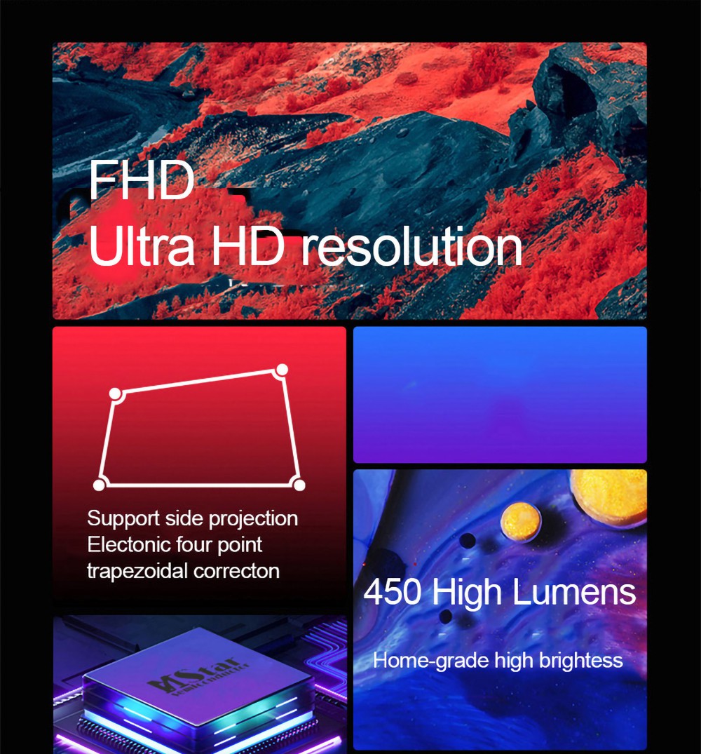 Wersja globalna Projektor Lenovo L5 Smart LED WIFI Android TV System 450 ANSI lumenów 1080P Rozdzielczość natywna
