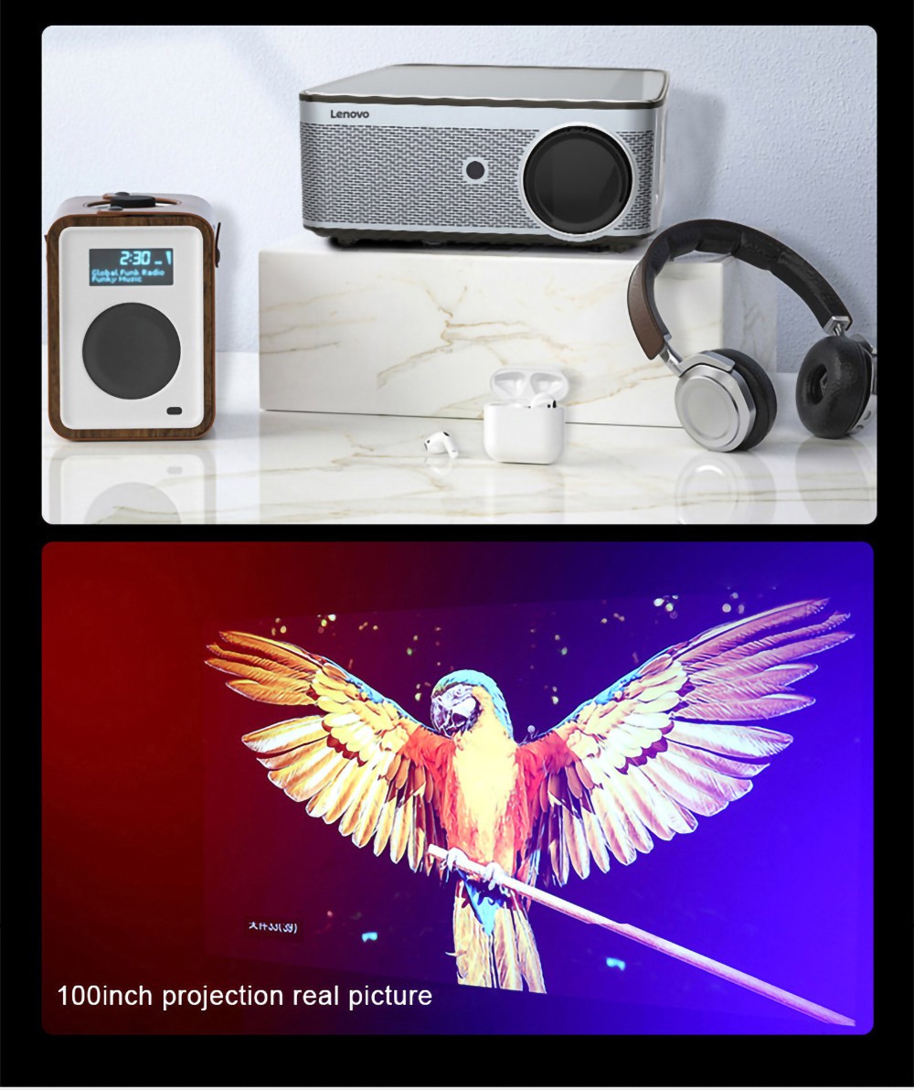 Global Version Lenovo L5 Smart LED WIFI Projector Android TV System 450 ANSI Lumens 1080P Native Resolution