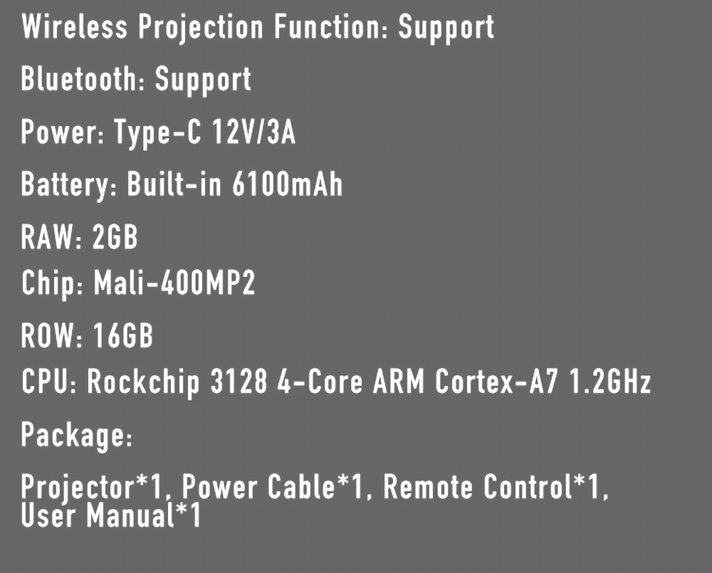 Lenovo LXP200 Proiettore portatile intelligente Proiettore Home Office Supporto Risoluzione 1080P 200ANSI Lumen Correzione trapezoidale