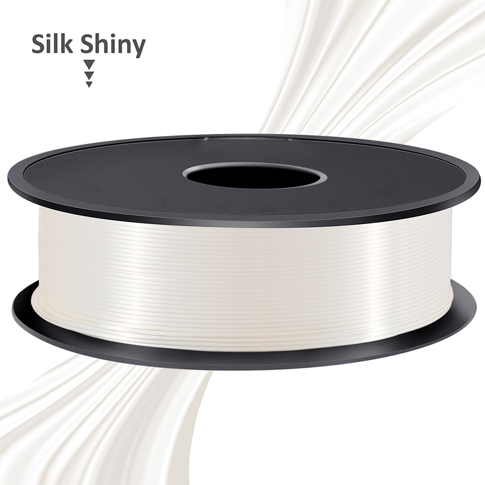 מדפסת 3D Makibes 1Kg Silk PLA Filament 1.75mm 2.2LBS לכל סליל חומר הדפסה 3D - לבן