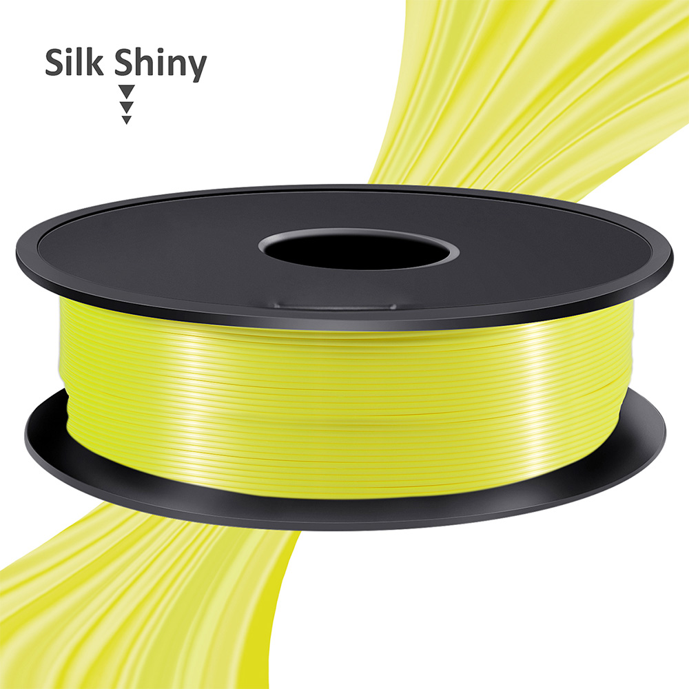 Makibes 3D-printer 1Kg zijde PLA-filament 1.75 mm 2.2LBS per spoel 3D-afdrukmateriaal - geel