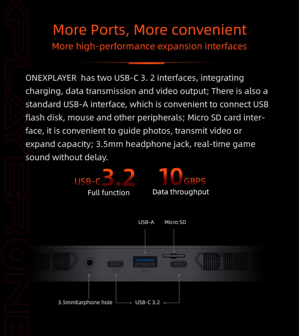 One Netbook ONEXPLAYER 1S وحدة تحكم ألعاب الكمبيوتر 8.4 بوصة كمبيوتر الجيب AMD Ryzen 7 4800U 16 جيجابايت رام 1 تيرا بايت SSD IPS شاشة تعمل باللمس Windows 11 الولايات المتحدة التوصيل