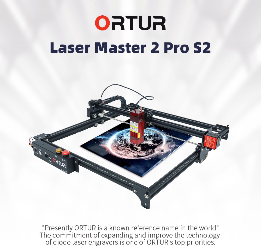Ortur Laser Master 2 Pro S2 LU2-4 20W LF станок для лазерной гравировки и резки 400x400m Площадь гравировки, 10,000 мм / мин