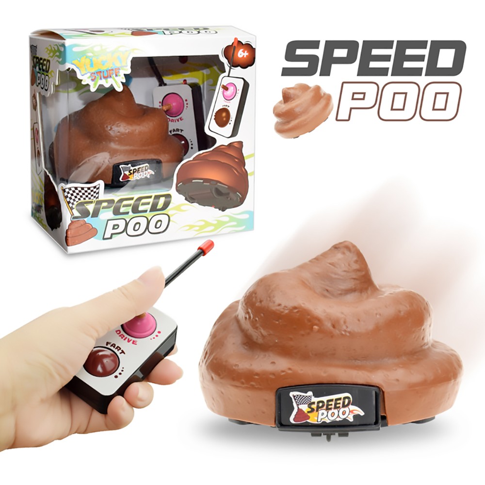 Távirányítós Speed ​​Poo Drive és Spin Tréfa játékok gyerekeknek Vicces családi játékok és mulatság