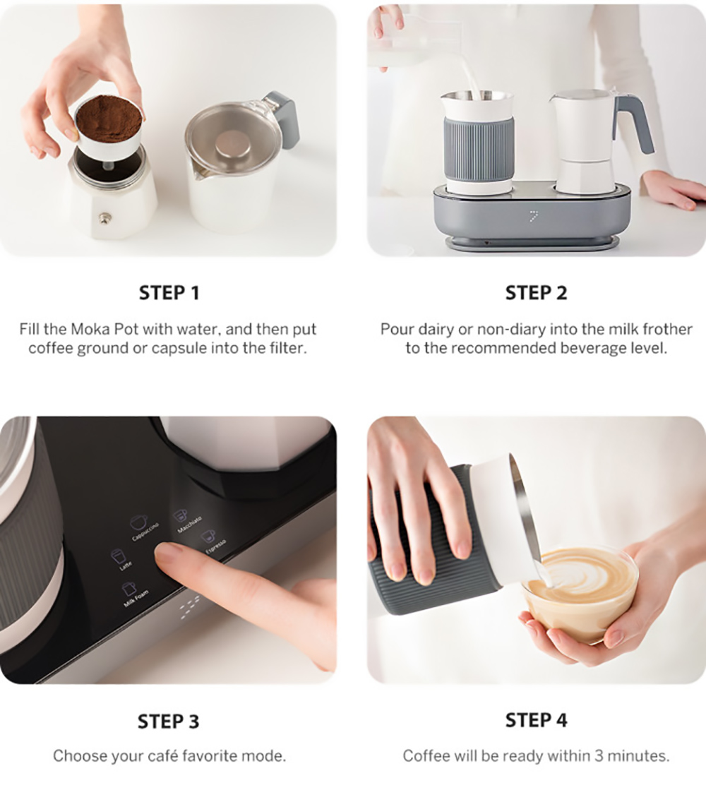 ماكينة صنع القهوة Seven & Me ماكينة صنع القهوة ماكينة إسبرسو منزلية مع ماكينة صنع رغوة الحليب