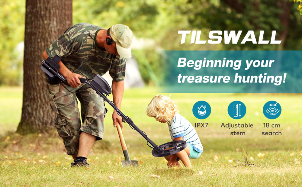 Tilswall Waterproof Metal Detector for Kids & Adults
