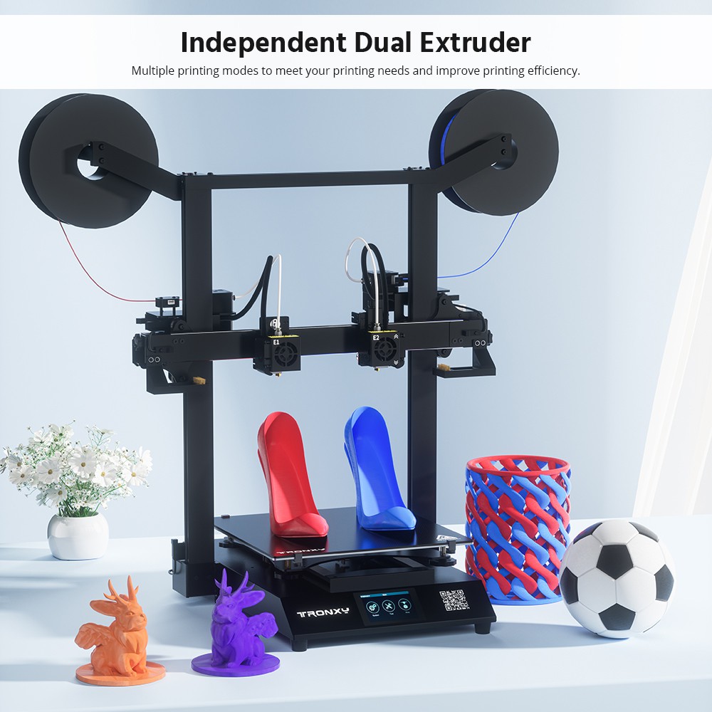 Tronxy Gemini S Dual Extruder 3D Printer Support Soluble PVA Support Structure 300*300*390mm