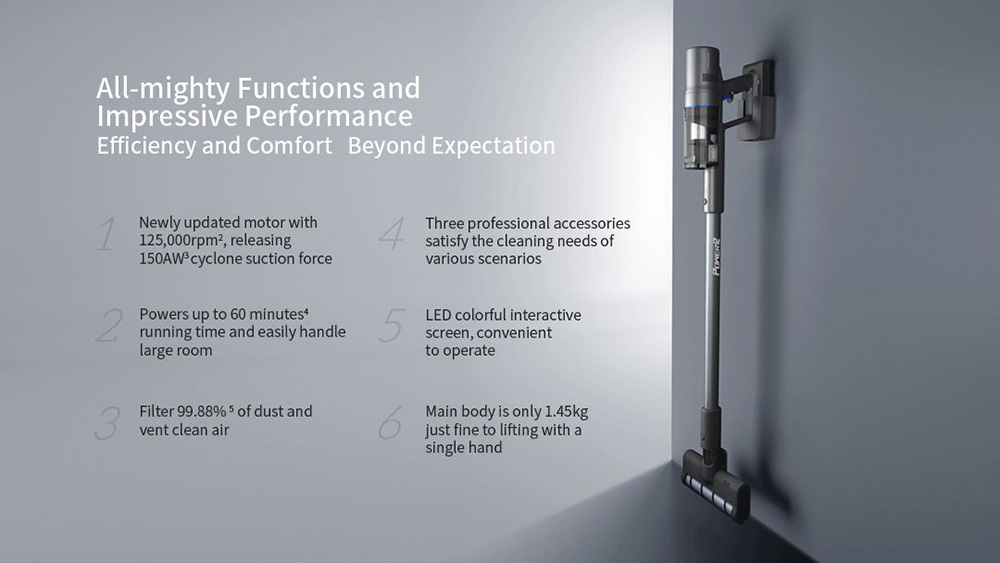 Trouver Power 12 Cordless Handheld Vacuum Cleaner, 125,000rpm 23kpa Suction, Kill  99.9% Mite, Multi Cyclones